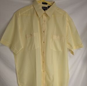 Vintage Men's Yellow Polyester Summer Shirt XXL with Original tag